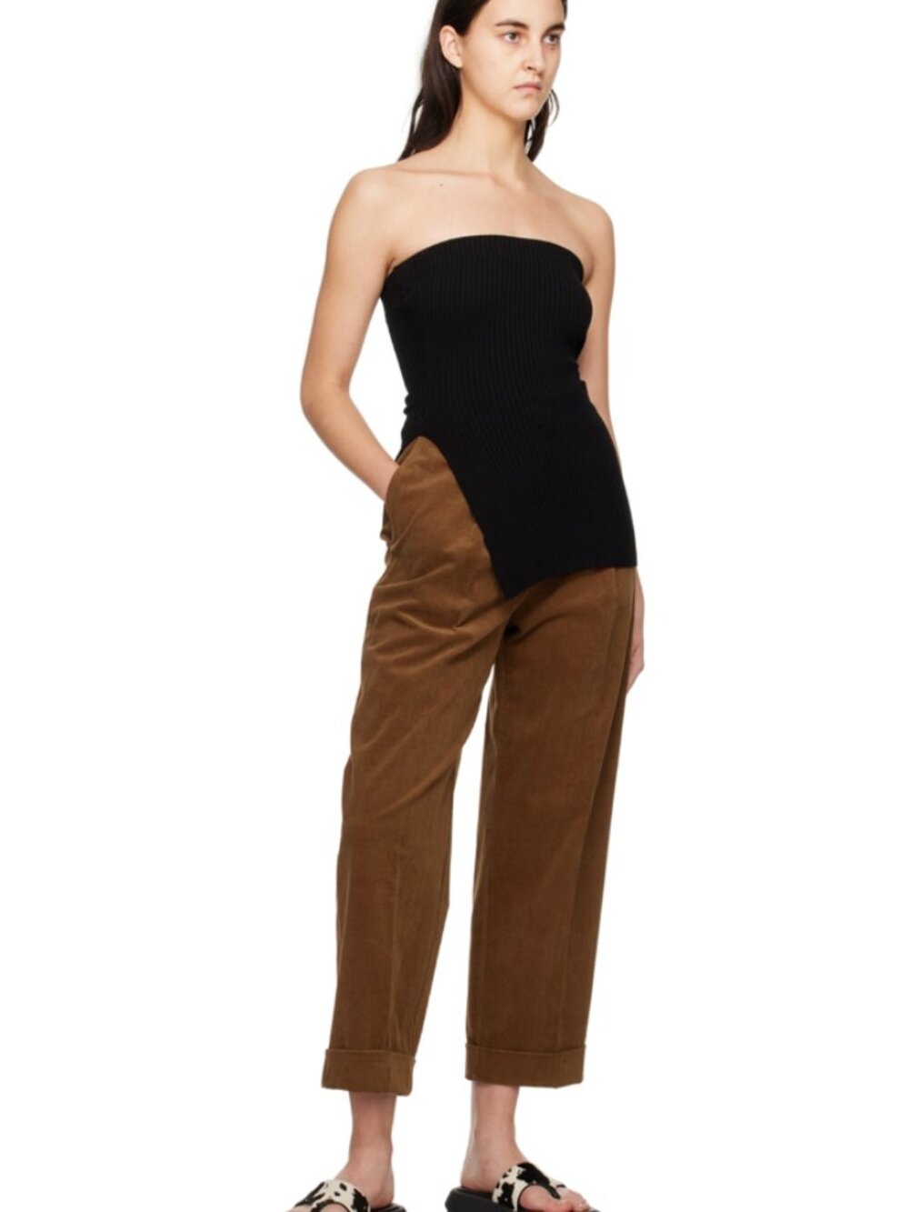 DRAE Black Ribbed Tube Top - Picture 4 of 4